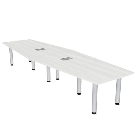 Skutchi Designs 45 in W, 144 in L, 29 in H, Engineered Wood Top, White H-HEXIR46143PT-WC-EL